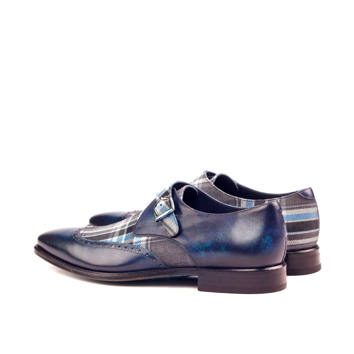 Monk Strap Plaid sartorial Gris Fait Main | Maison Le Duc Monk Cuir pleine fleur · Doublure cuir Gris fait main - Maison Le Duc